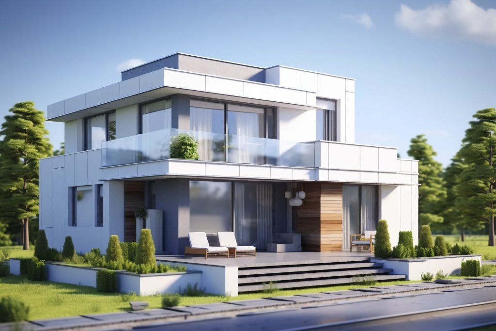 3d house model with modern architecture 1