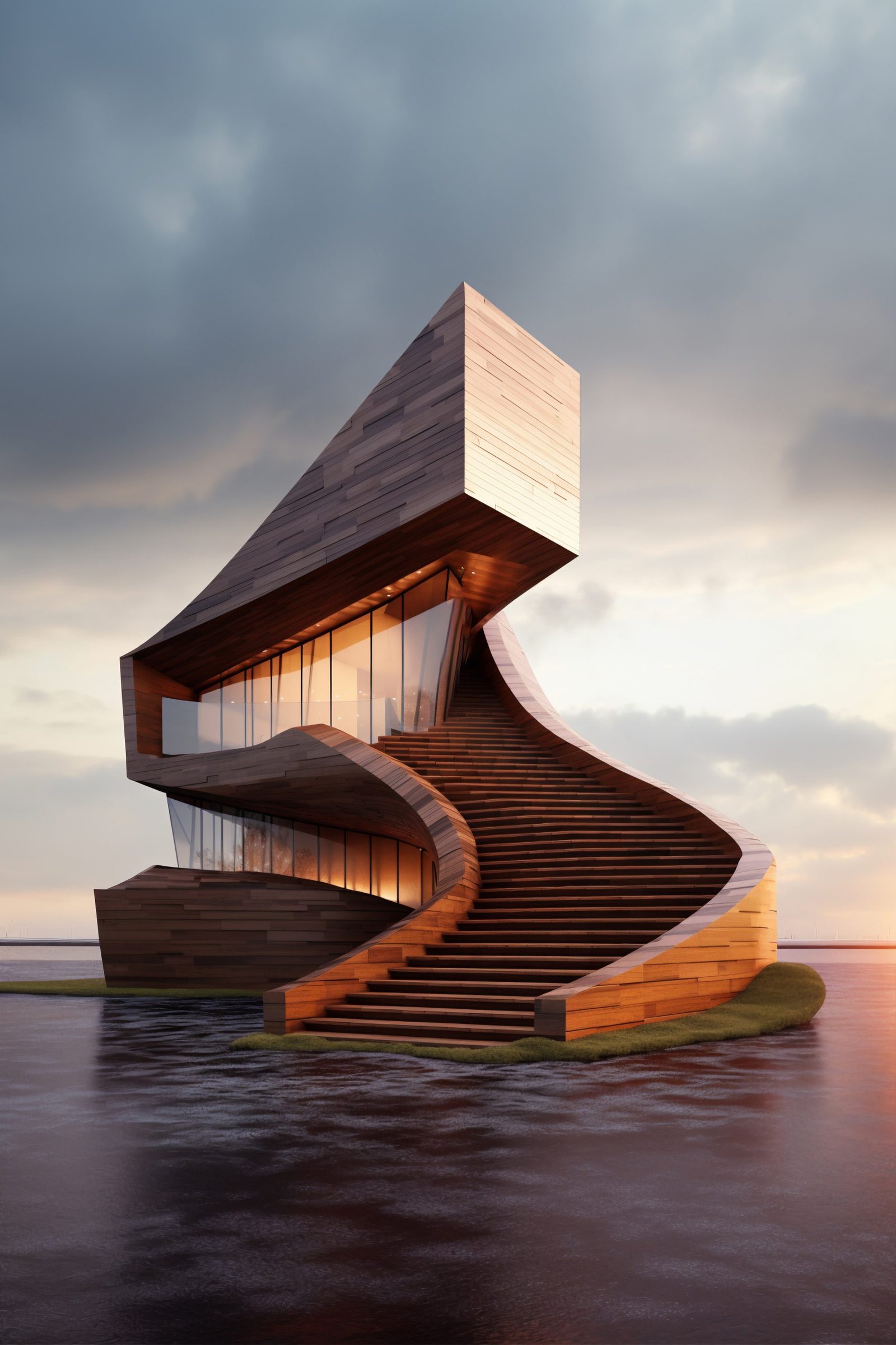 3d rendering abstract building